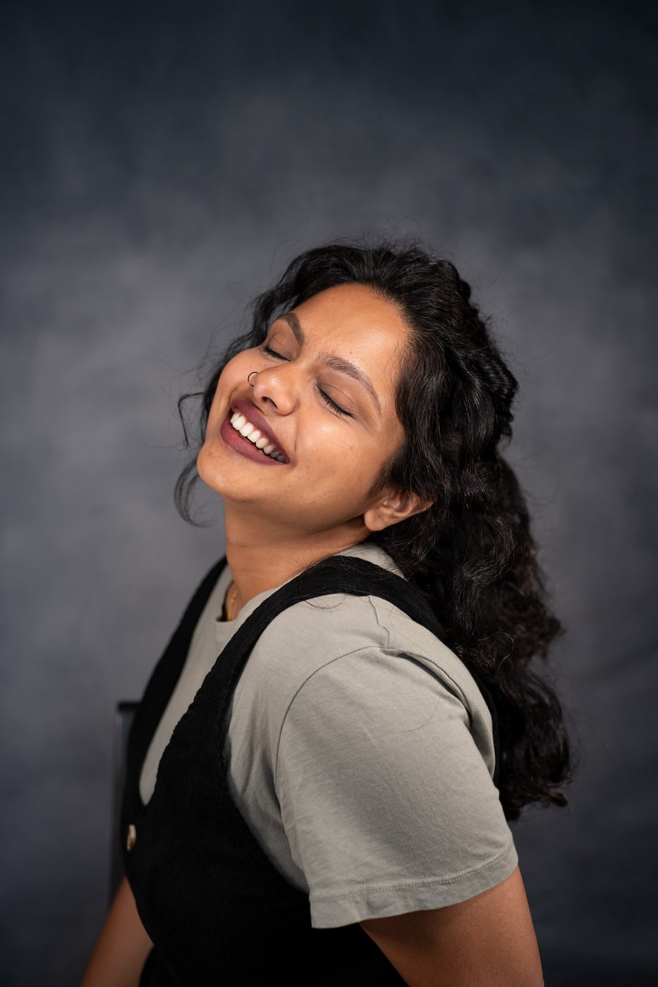Susan Mary — candid, joyful studio portrait